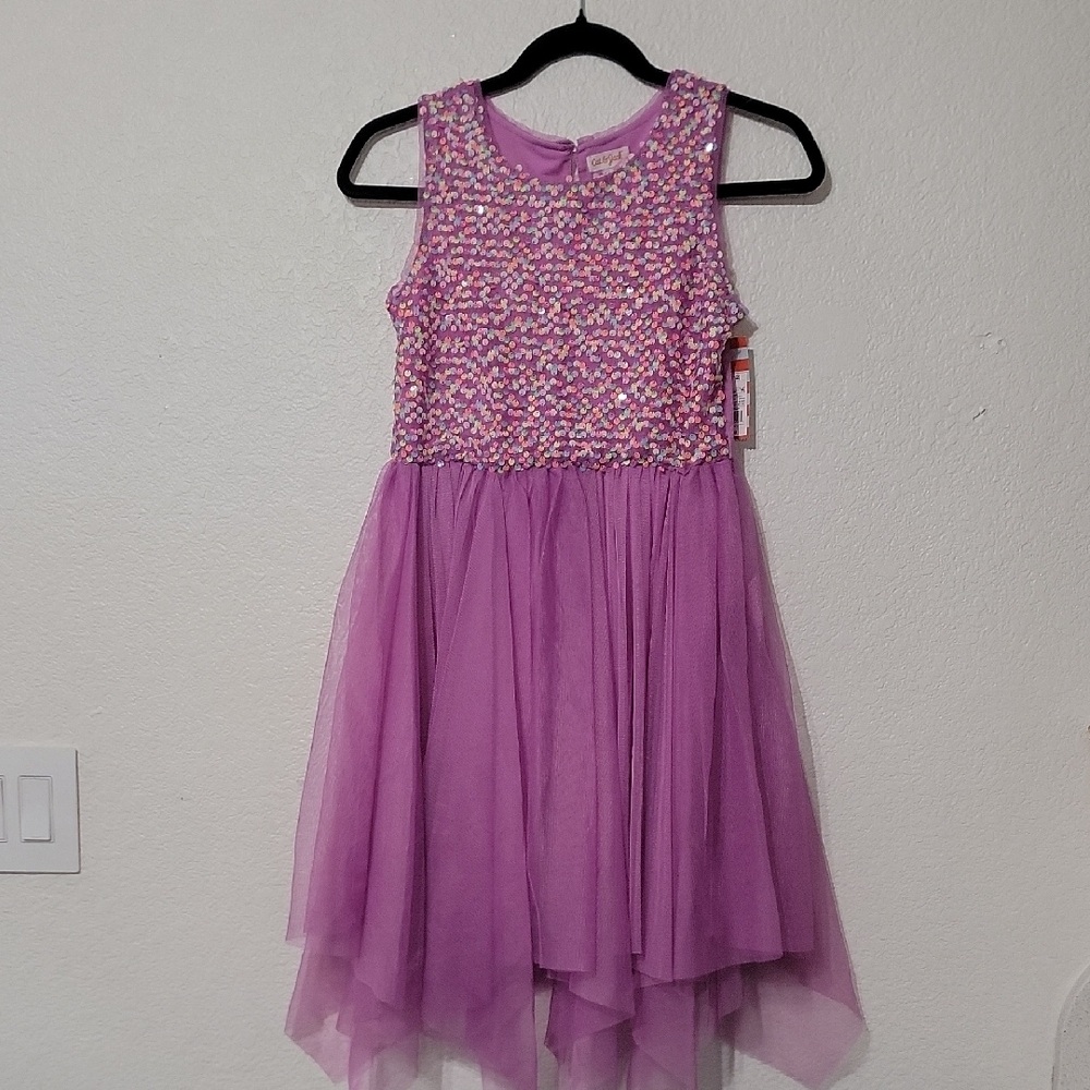 Cat & Jack Purple Sequin Kids Formal Dress